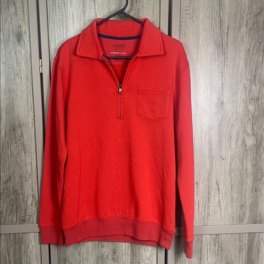 NWOT Chaps Red Half-Zip Pullover Sweatshirt Men's S